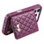 iPhone 17 Pro Mirror Rhombic Texture Metal Bow-knot Vegan Leather Card Bag Phone Case - Purple