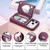 iPhone 17 Pro Mirror Rhombic Texture Metal Bow-knot Vegan Leather Card Bag Phone Case - Purple