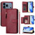 iPhone 17 Pro Multi-Card Slots Zipper Wallet Leather Phone Case - Dark Red