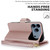 iPhone 17 Pro Multi-Card Wallet RFID Leather Phone Case - Rose Gold