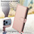 iPhone 17 Pro Multi-Card Wallet RFID Leather Phone Case - Rose Gold