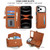 iPhone 17 Pro Multifunctional Wallet Detachable Leather Phone Case with Lanyard - Brown