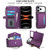 iPhone 17 Pro Multifunctional Wallet Detachable Leather Phone Case with Lanyard - Dark Purple
