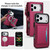 iPhone 17 Pro Multifunctional Wallet Detachable Leather Phone Case with Lanyard - Red