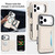iPhone 17 Pro Multifunctional Wallet Detachable Leather Phone Case with Lanyard - White
