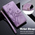 iPhone 17 Pro Orchid Butterfly Embossed Leather Phone Case - Purple