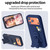 iPhone 17 Pro Penguin Baby EVA Shockproof Phone Case with Holder - Navy Blue