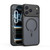 iPhone 17 Pro Precision Hole PC Transparent Shockproof Magnetic Phone Case - Black