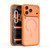 iPhone 17 Pro Precision Hole PC Transparent Shockproof Magnetic Phone Case - Orange