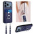iPhone 17 Pro R20 Crossbody Rope Ring Card Holder Phone Case - Blue