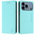 iPhone 17 Pro RC01 Dual-Folded Magnetic Suction RFID Leather Phone Case - Mint Green