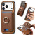 iPhone 17 Pro Retro Cross Leather Card Bag MagSafe Phone Case - Brown