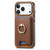 iPhone 17 Pro Retro Cross Leather Card Bag MagSafe Phone Case - Brown