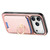 iPhone 17 Pro Retro Cross Leather Card Bag MagSafe Phone Case - Pink