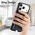 iPhone 17 Pro Retro Cross Leather Ring Side Insert Card Bag MagSafe Phone Case - Black