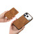 iPhone 17 Pro Retro Cross Leather Ring Side Insert Card Bag MagSafe Phone Case - Brown