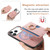 iPhone 17 Pro Retro Cross Leather Ring Side Insert Card Bag MagSafe Phone Case - Pink