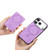 iPhone 17 Pro Retro Cross Leather Ring Side Insert Card Bag MagSafe Phone Case - Purple
