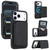 iPhone 17 Pro Retro Faux Leather Detachable Magnetic Wallet Bag RFID Blocking Phone Case - Black