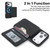 iPhone 17 Pro Retro Faux Leather Detachable Magnetic Wallet Bag RFID Blocking Phone Case - Black