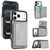 iPhone 17 Pro Retro Faux Leather Detachable Magnetic Wallet Bag RFID Blocking Phone Case - Gray