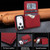 iPhone 17 Pro Retro Faux Leather Detachable Magnetic Wallet Bag RFID Blocking Phone Case - Red