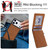 iPhone 17 Pro Retro Faux Leather Detachable Spring Loaded Card Bag Magnetic RFID Phone Case - Brown