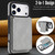 iPhone 17 Pro Retro Faux Leather Detachable Spring Loaded Card Bag Magnetic RFID Phone Case - Gray