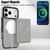 iPhone 17 Pro Retro Faux Leather Detachable Spring Loaded Card Bag Magnetic RFID Phone Case - Gray