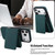 iPhone 17 Pro Retro Faux Leather Detachable Spring Loaded Card Bag Magnetic RFID Phone Case - Green