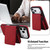 iPhone 17 Pro Retro Faux Leather Detachable Spring Loaded Card Bag Magnetic RFID Phone Case - Red