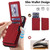 iPhone 17 Pro Retro Faux Leather Detachable Spring Loaded Card Bag Magnetic RFID Phone Case - Red