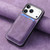 iPhone 17 Pro Retro Leather Card Bag Magnetic Phone Case - Purple