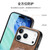 iPhone 17 Pro Retro Leather Rotation Round Holder Phone Case - Brown