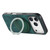 iPhone 17 Pro Retro Leather Rotation Round Holder Phone Case - Green