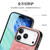 iPhone 17 Pro Retro Leather Rotation Round Holder Phone Case - Pink