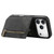 iPhone 17 Pro Retro Leather Zipper Wallet Back Phone Case - Black