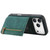 iPhone 17 Pro Retro Leather Zipper Wallet Back Phone Case - Green