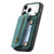 iPhone 17 Pro Retro Leather Zipper Wallet Back Phone Case - Green