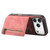 iPhone 17 Pro Retro Leather Zipper Wallet Back Phone Case - Pink