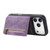 iPhone 17 Pro Retro Leather Zipper Wallet Back Phone Case - Purple