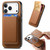 iPhone 17 Pro Retro Magsafe Card Bag PU Back Cover Phone Case - Brown