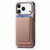 iPhone 17 Pro Retro Magsafe Card Bag PU Back Cover Phone Case - Pink