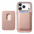 iPhone 17 Pro Retro Magsafe Card Bag PU Back Cover Phone Case - Pink
