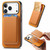 iPhone 17 Pro Retro Magsafe Card Bag PU Back Cover Phone Case - Yellow