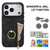 iPhone 17 Pro Retro Ring and Zipper RFID Card Slot Phone Case - Black
