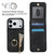 iPhone 17 Pro Retro Ring and Zipper RFID Card Slot Phone Case - Black