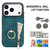 iPhone 17 Pro Retro Ring and Zipper RFID Card Slot Phone Case - Blue