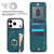 iPhone 17 Pro Retro Ring and Zipper RFID Card Slot Phone Case - Blue