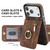 iPhone 17 Pro Retro Ring and Zipper RFID Card Slot Phone Case - Brown